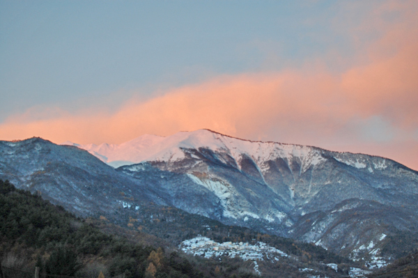 dawn and snow